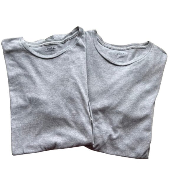 Polo Ralph Lauren Mens Lot of 2 Classic Fit Short Sleeve Tee Shirts Size L Gray - Picture 1 of 13